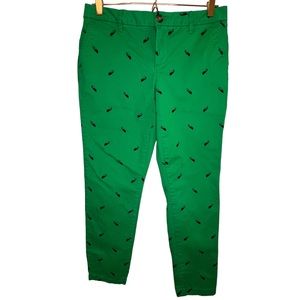 Classic Tommy Hilfiger green with blue canoe cotton pants size 4 *